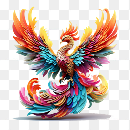 3D立体手绘凤凰