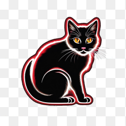 手绘小黑猫