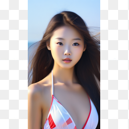 快图网AI生成可爱沙滩女孩素材