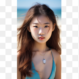 快图网AI生成可爱沙滩女孩素材