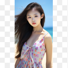 快图网AI生成可爱沙滩女孩素材