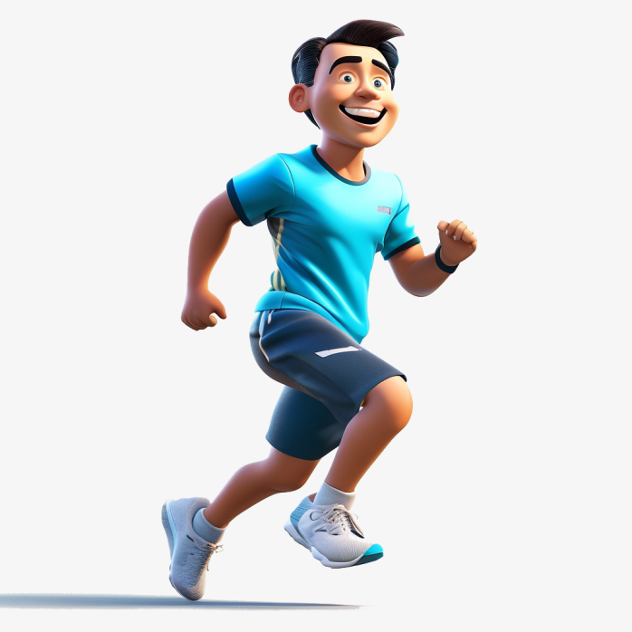 手绘3D奔跑的男人