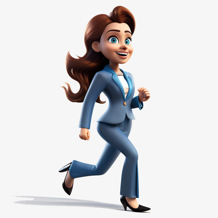 快图网AI生成奔跑的3D商务女人
