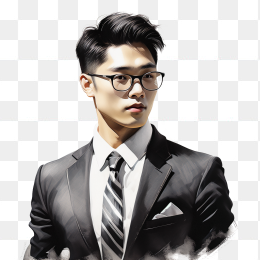 快图网创作手绘商务男人肖像画