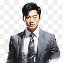 快图网AI创作手绘商务男人肖像画