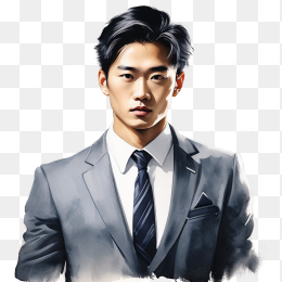 快图网AI创作手绘商务男人肖像画