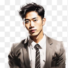 快图网AI创作手绘商务男人肖像画
