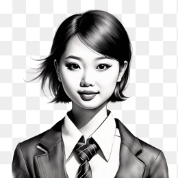 快图网创作手绘素描漂亮美女肖像