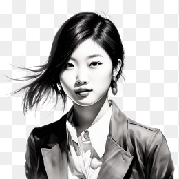 快图网创作手绘素描漂亮美女肖像
