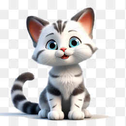 快图网AI创作花色3D猫咪
