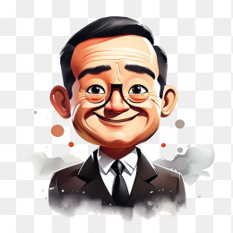 手绘卡通男人肖像