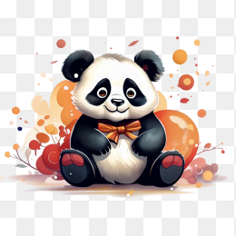 手绘可爱卡通熊猫