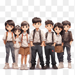 一群小学生在一起