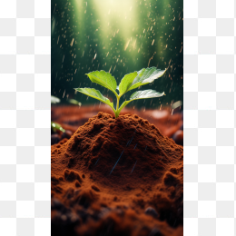 春天小树发芽植树节素材