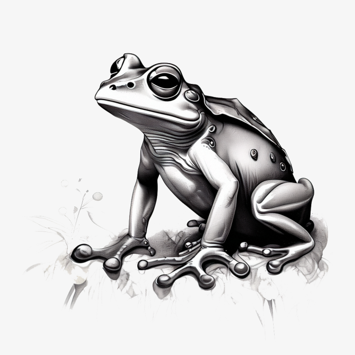 手绘青蛙素描