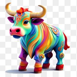 彩色3D水牛