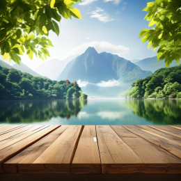 春季风景木板背景