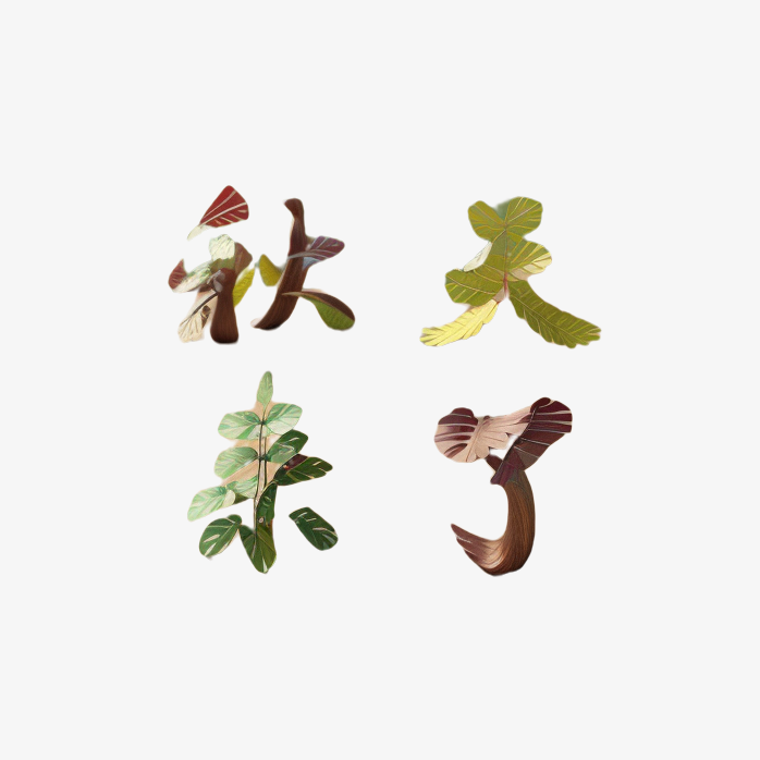 秋天来了树叶字体
