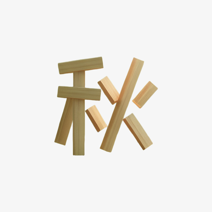 秋天木纹字体