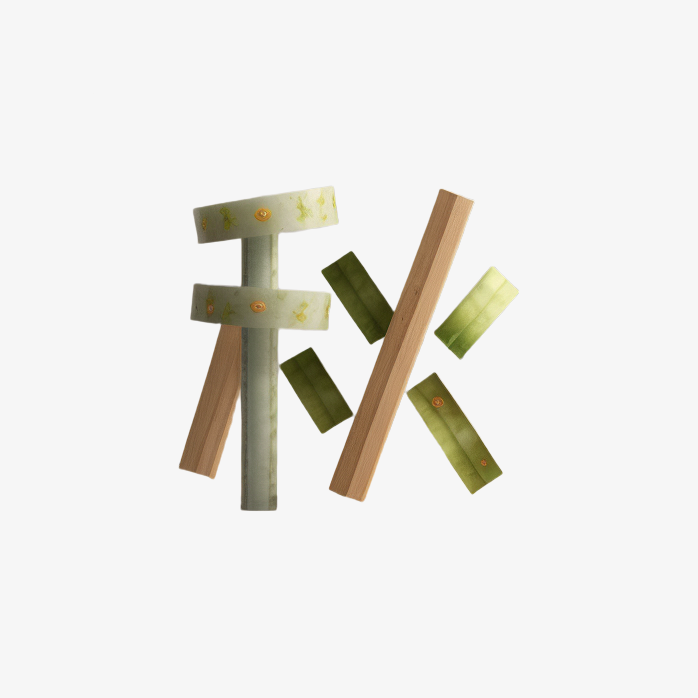 秋天木纹字体