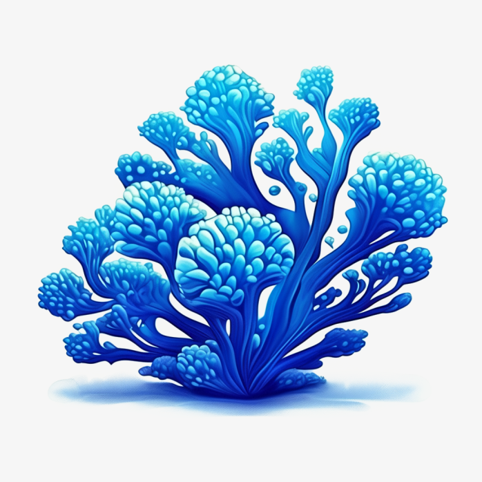 蓝色卡通珊瑚