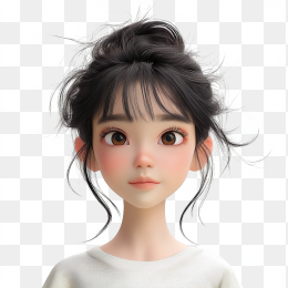 快图网创作凌乱头发的3D美女头像