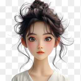 快图网创作凌乱头发的3D美女头像