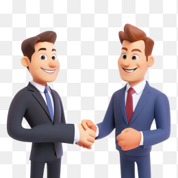 职场男人握手合作人物