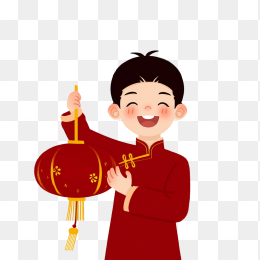 卡通小孩提灯笼