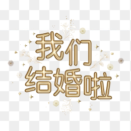 原创立体我们结婚啦字体