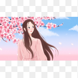 原创手绘漂亮女孩插画