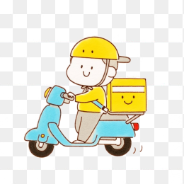 原创卡通可爱外卖小哥
