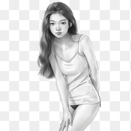 原创素描美女素描画