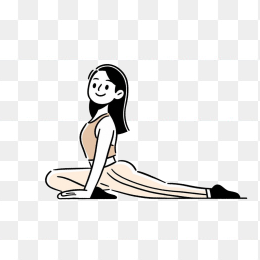 原创手绘练瑜伽的女孩