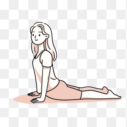 原创手绘练瑜伽的女孩
