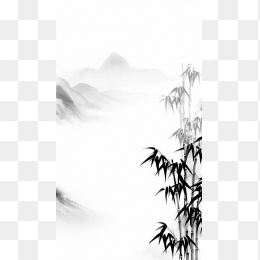原创白色水墨中国风山水背景