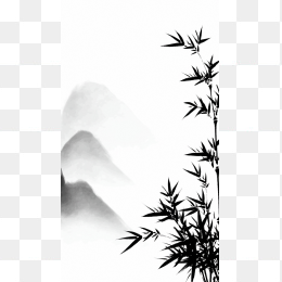 原创白色水墨中国风山水背景
