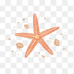 原创手绘海星元素