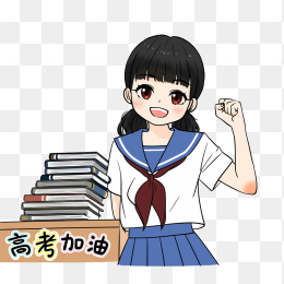 原创手绘女高中生人物