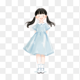 快图网原创穿裙子的卡通女孩
