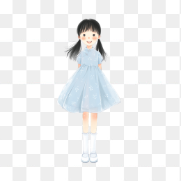 快图网原创穿裙子的卡通女孩