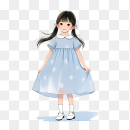 快图网原创穿裙子的卡通女孩