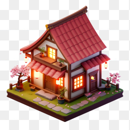 快图网原创古代复古3D建筑