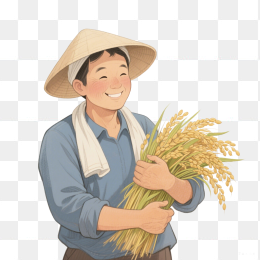 快图网原创抱着稻谷的农民