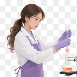 快图网原创卡通女医生做研究人物