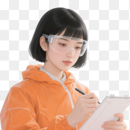 快图网原创卡通女医生做研究人物