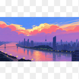 快图网原创手绘武汉插画
