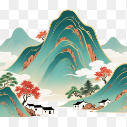 快图网原创手绘山水画