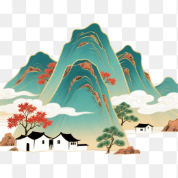 快图网原创手绘山水画