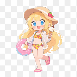 快图网原创卡通可爱动漫美少女